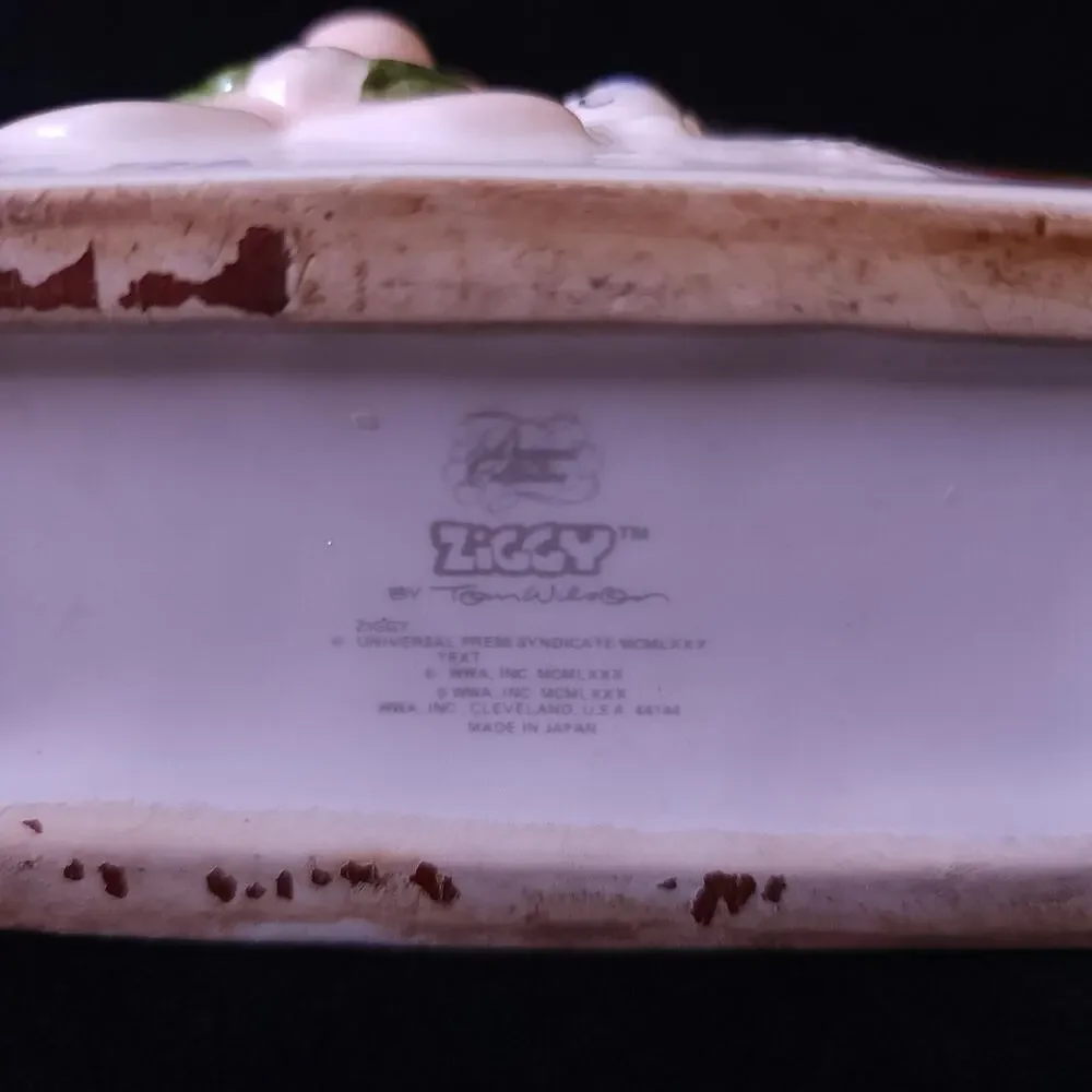 Vintage Rare Ziggy Ceramic Have A Rainbow Day Napkin Holder Tom Wilson Trinket